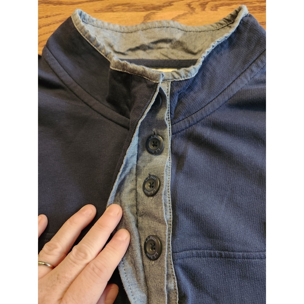 LL Bean Womens Soft Cotton‎ Rugby 1/4 Button Henley Long Sleeve Shirt 3XL - Picture 3 of 9